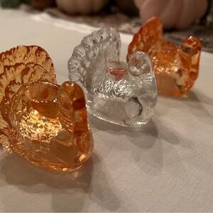 Glass Turkey Taper Holders by William Sonoma